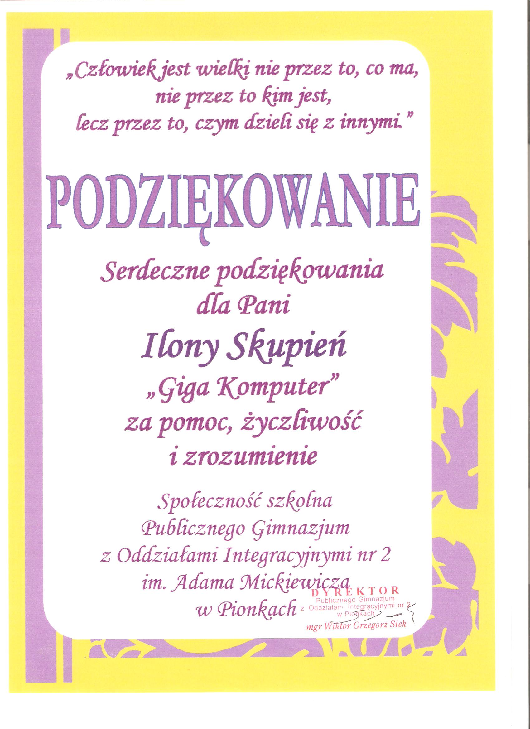 Publiczne Gimnazjum w Pionkach 2006