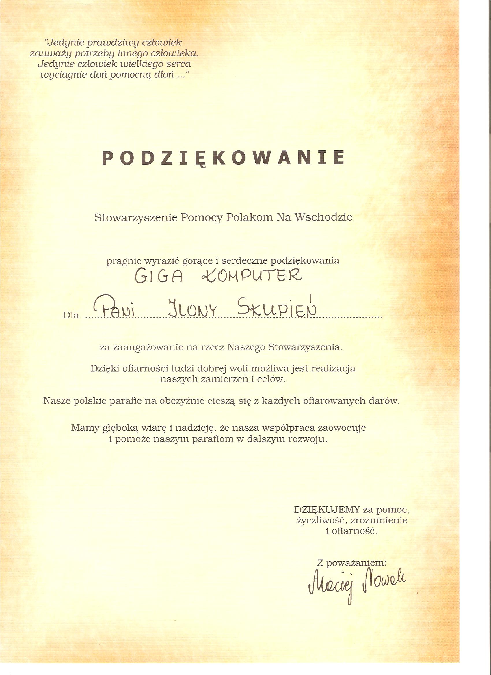 Pomoc Polakom Na Wschodzie 2006